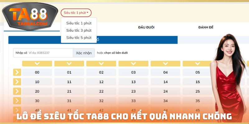 Lô đề siêu tốc TA88 cho kết quả nhanh chóng