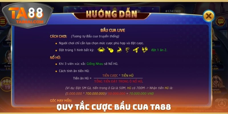 Quy tắc cược bầu cua TA88