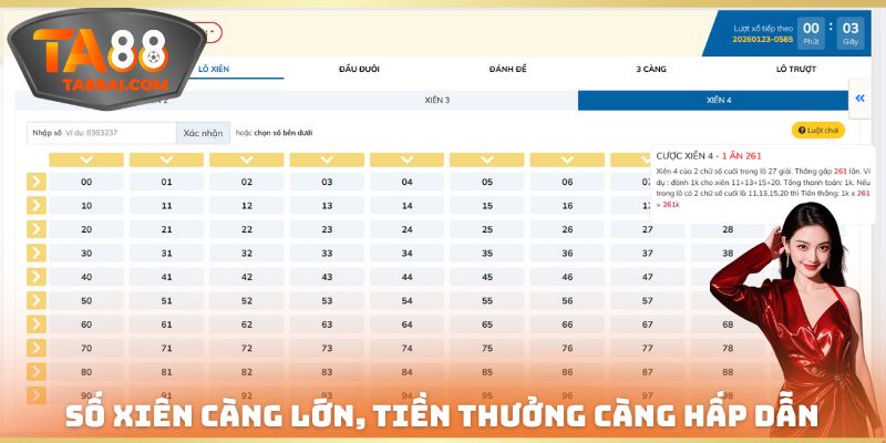 Số xiên càng lớn, tiền thưởng càng hấp dẫn